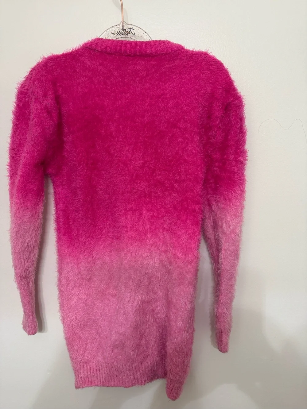 Fuzzy Ombre Pink Women's Sweater Dress